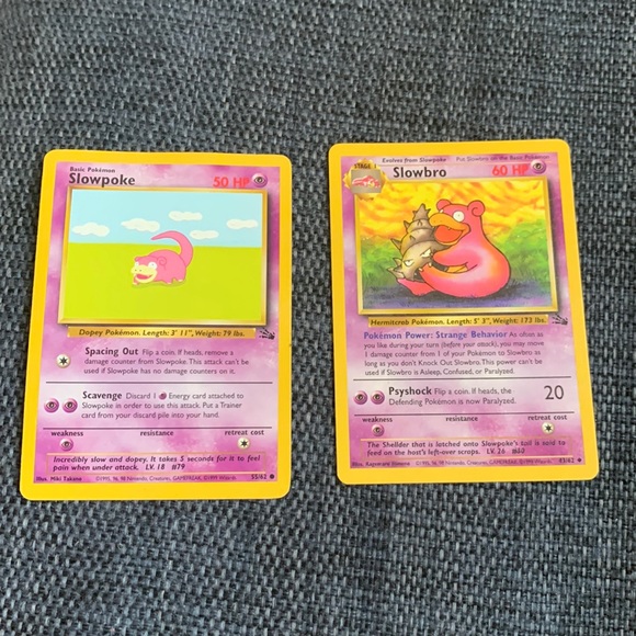Pokemon Other - 1990’s vintage Pokémon Cards Slowpoke and Slowbro